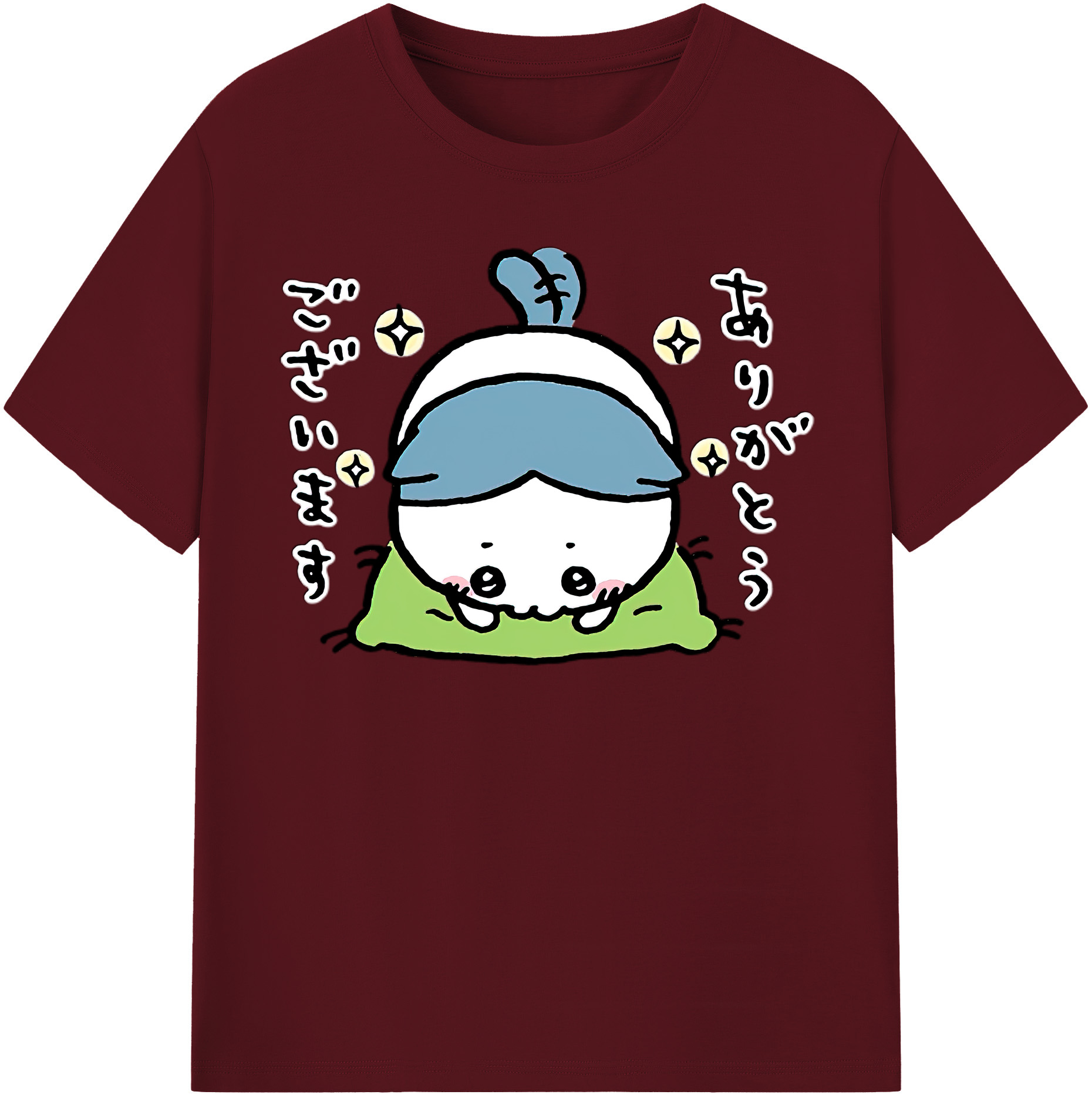 （画像用） ちいかわ ハチワレ Chii-kawa hachiware 綿100％半袖Tシャツ（フロントプリント）